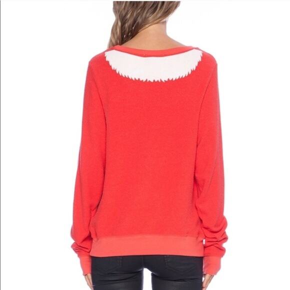Wildfox Sweater Santa and Elf Knit Christmas Holidays Thermal Red White Size XS - Picture 3 of 13